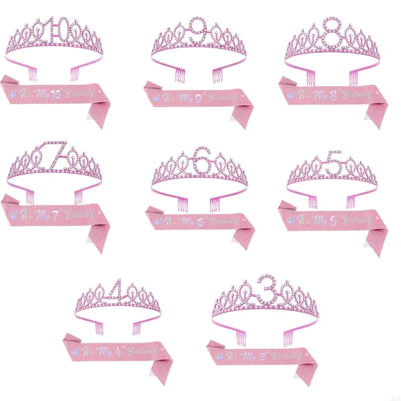 Birthday Sash Glitter - Glittering Pink Birthday Tiaras And Sash