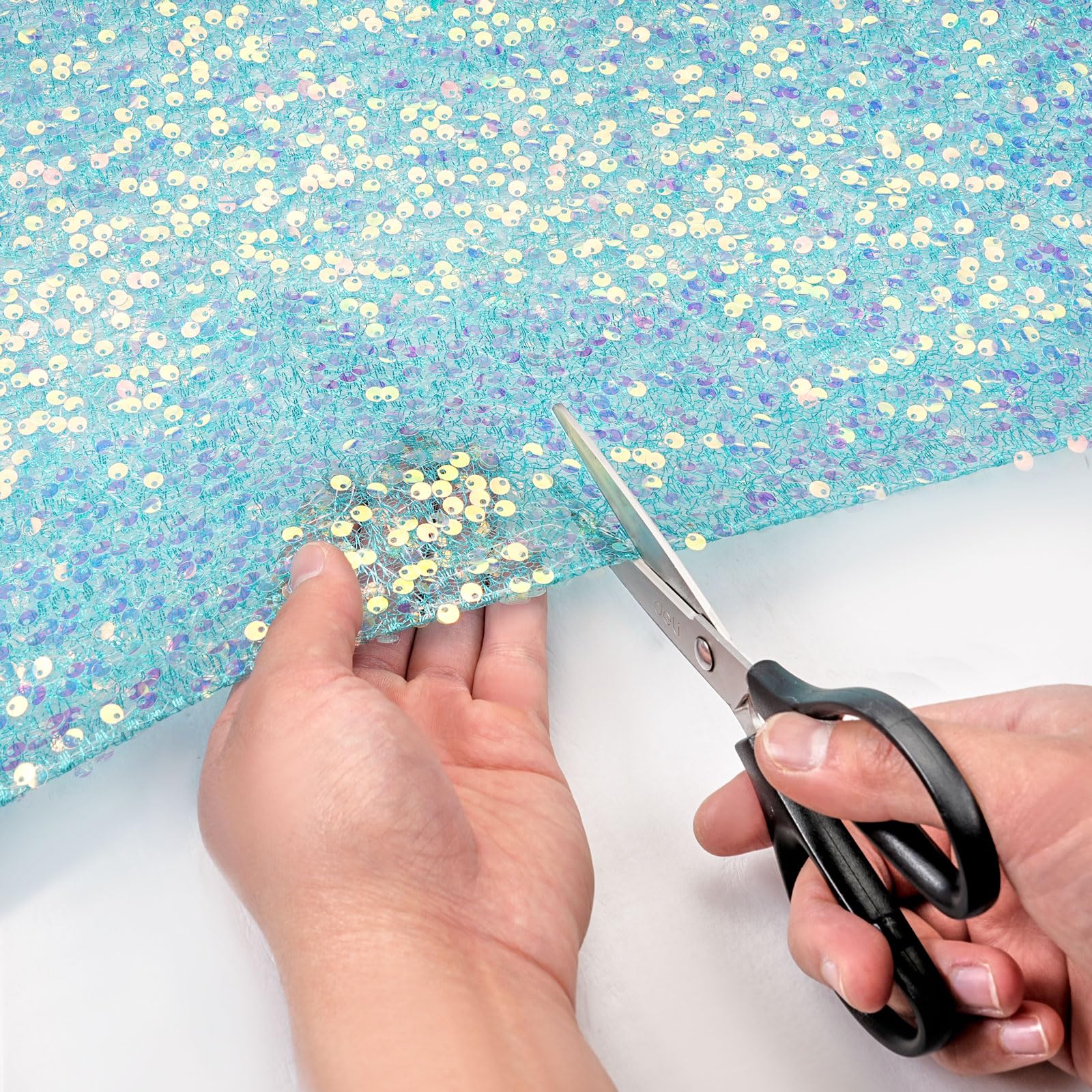 Glitter Tablecloth - Sequin Fabric Iridescent Mermaid Glitter Fabric