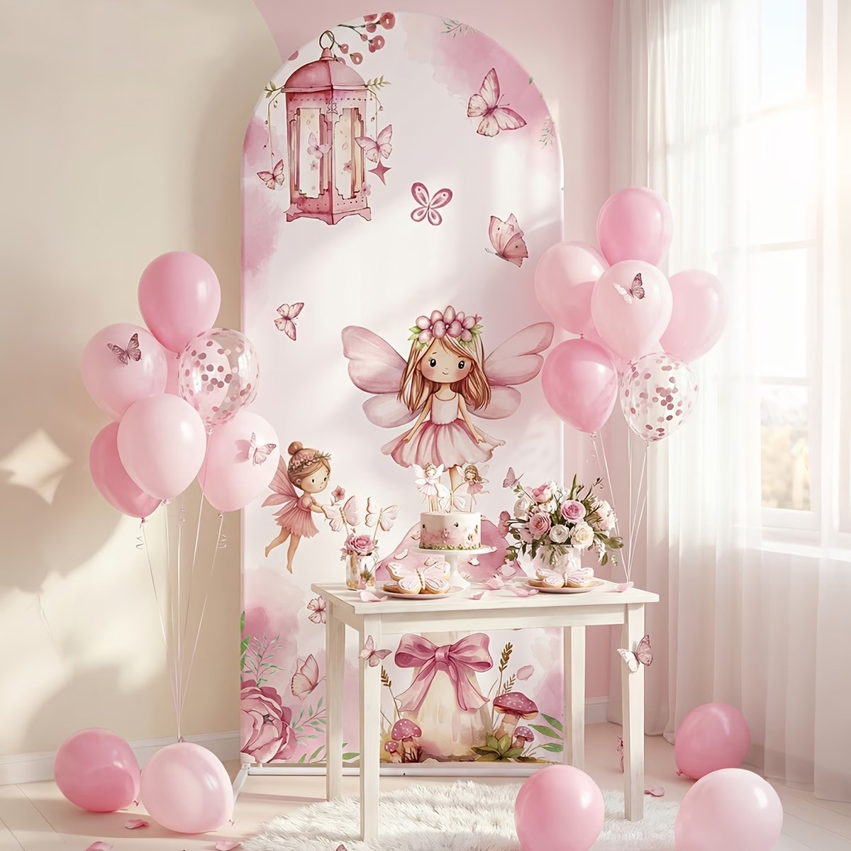 Fairy And Mushroom Background  - Dessert Table Backdrop review and price