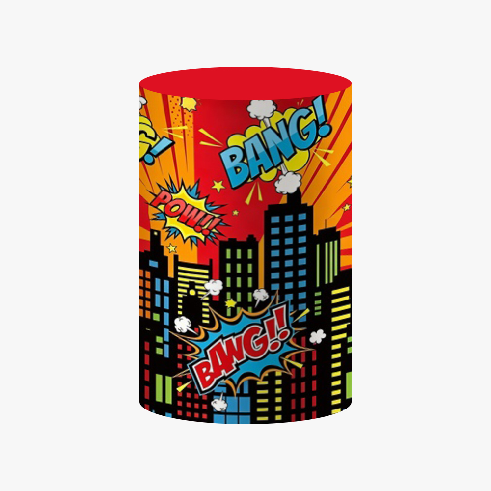 Comic Superhero Cylinder Cover - Dessert Table Backdrop review and price
