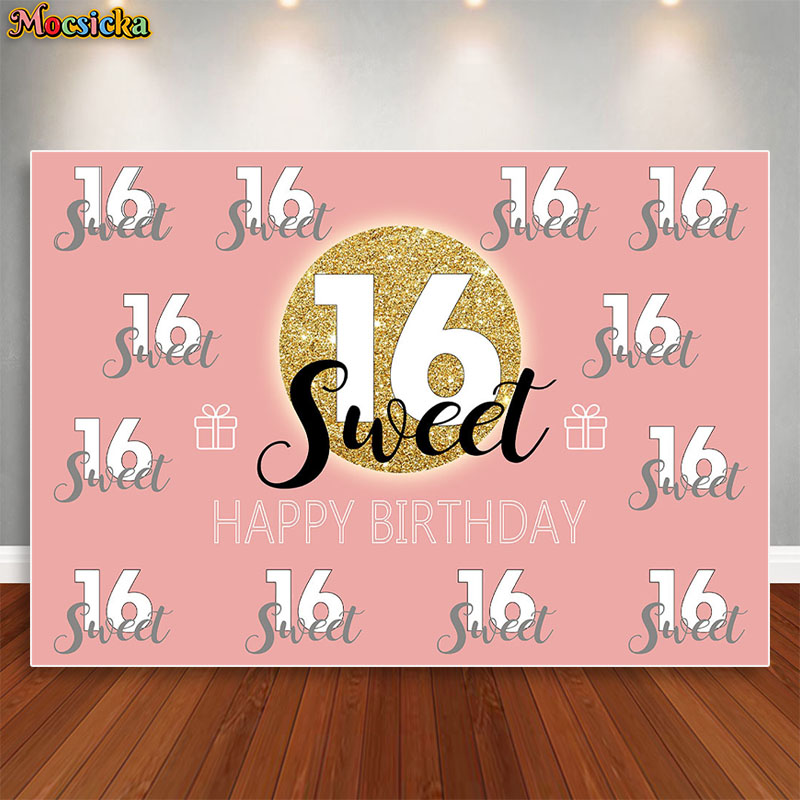 Mocsicka Sweet 16 Birthday Bac - Dessert Table Backdrop review and price