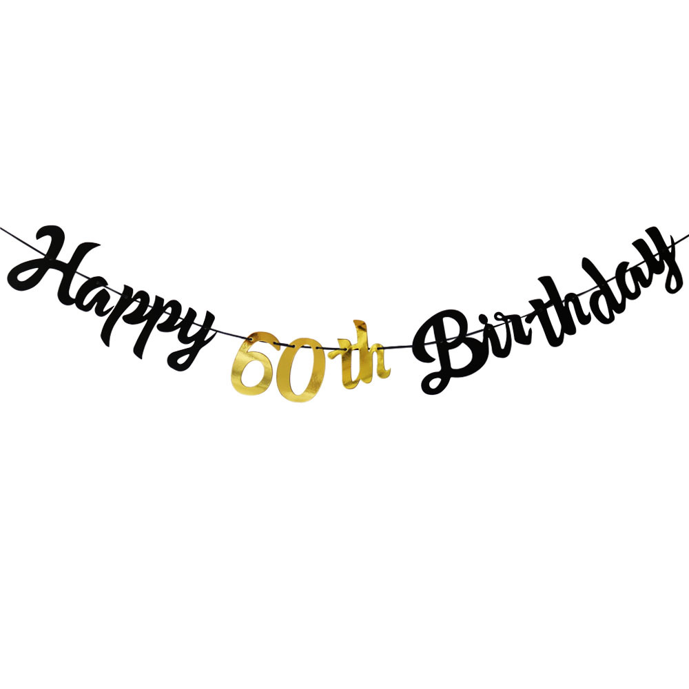 Black and Gold 60th Birthday P - Party Banner Gold review and price