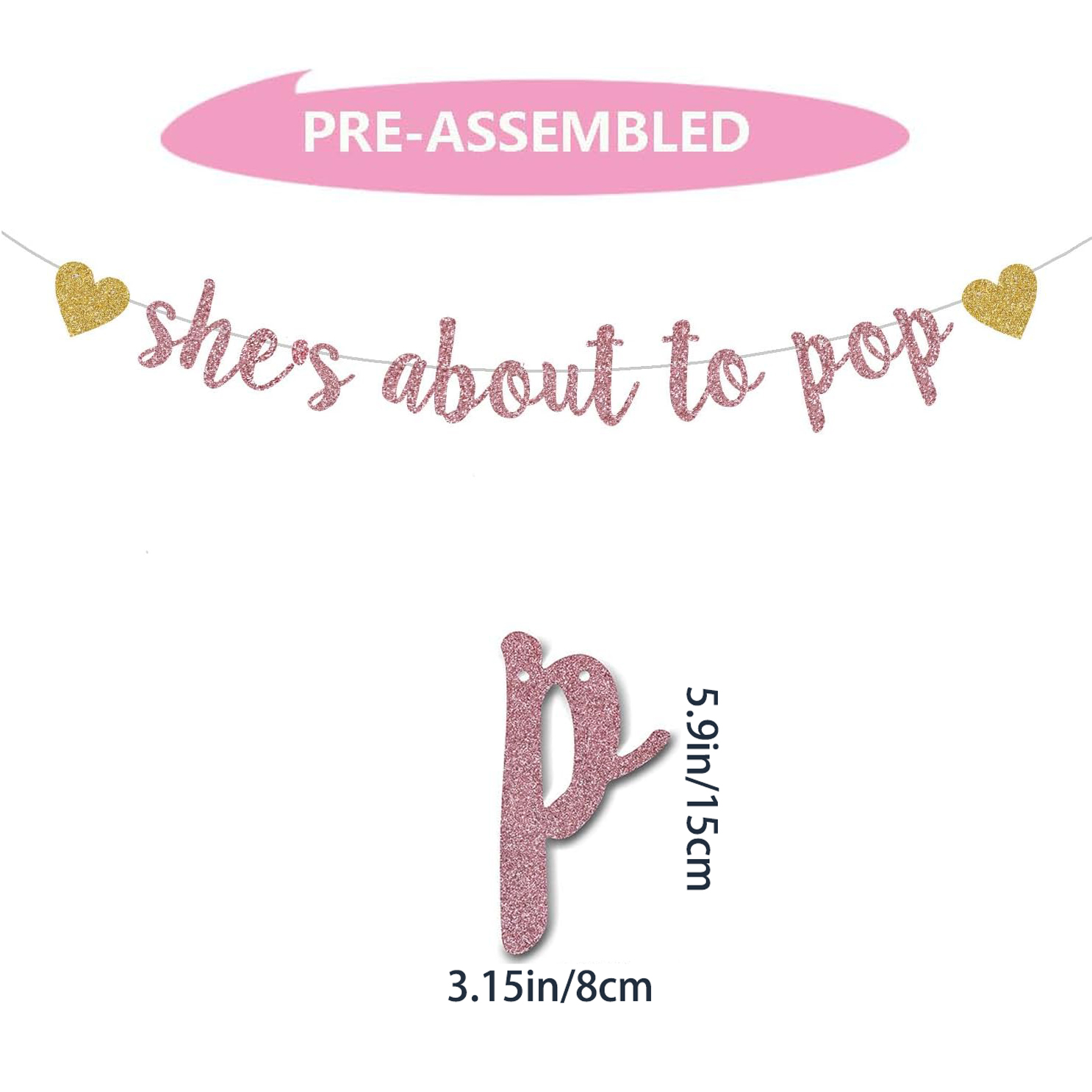 She's About to Pop Banner,Rose - Party Banner Gold review and price