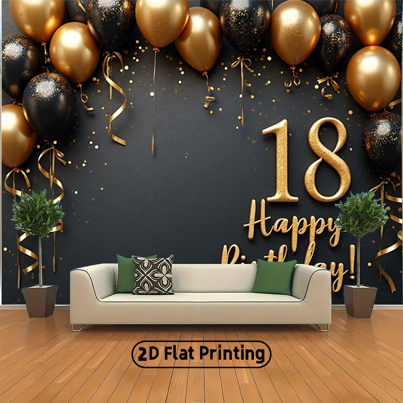 2D 1Pc Black & Gold Balloons B - Party Banner Gold review and price