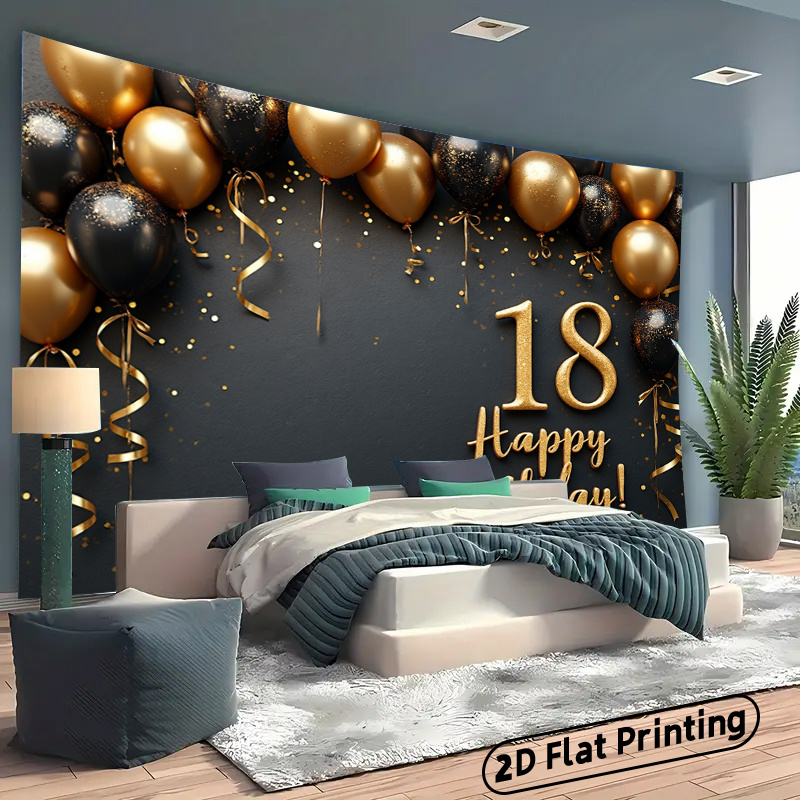 2D 1Pc Black & Gold Balloons B - Party Banner Gold review and price