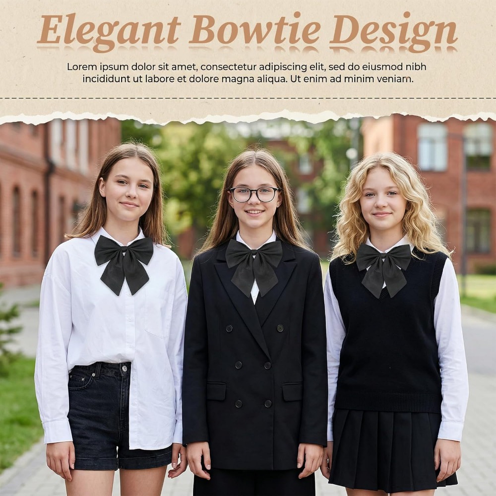 Black Bow Ties for Women, Larg - Event & Party Supply review and price