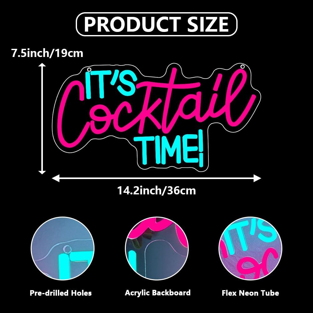 Cocktails Neon Sign USB Powere - Neon Sign Party review and price