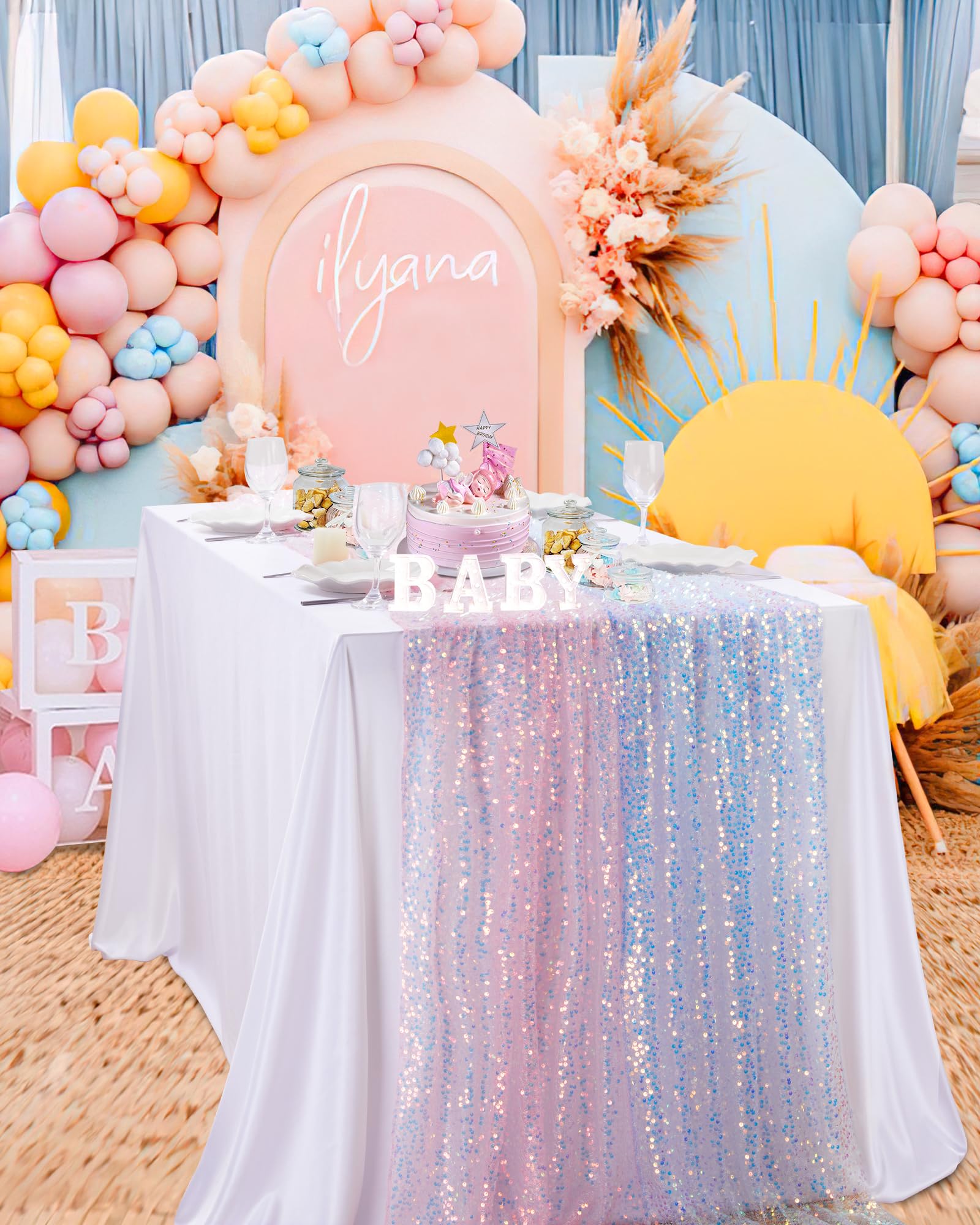 Sequin Fabric Iridescent Merma - Glitter Tablecloth review and price