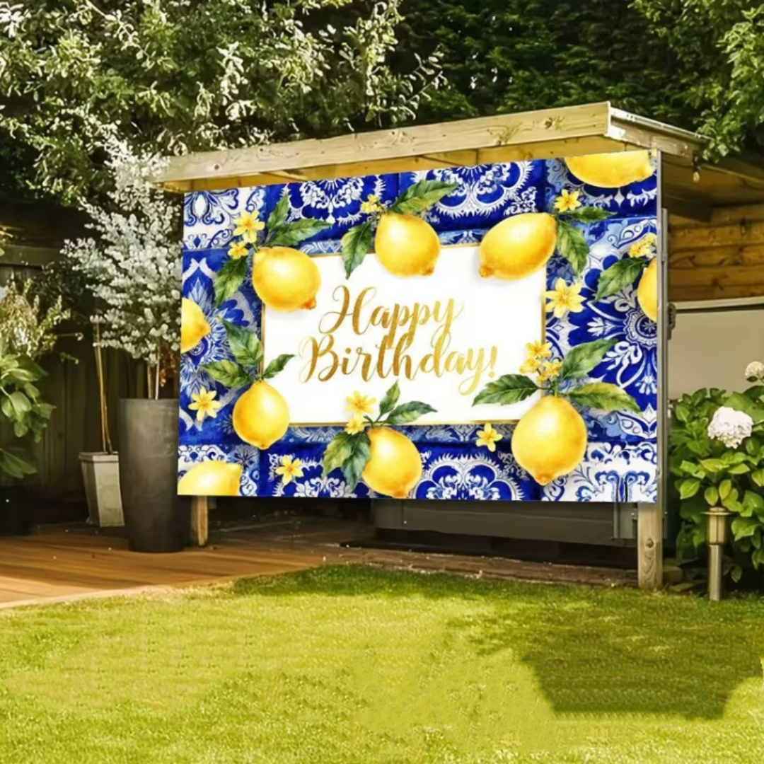 Lemon Birthday Party Decoratio - Dessert Table Backdrop review and price