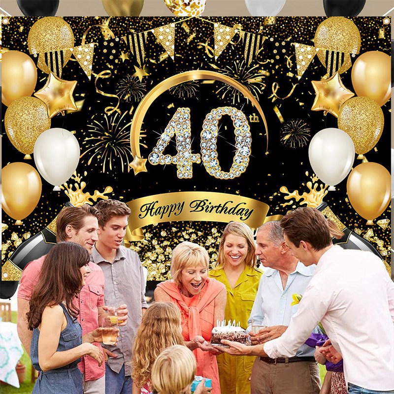 Happy 30th 40th 50th Birthday  - Party Banner Gold review and price