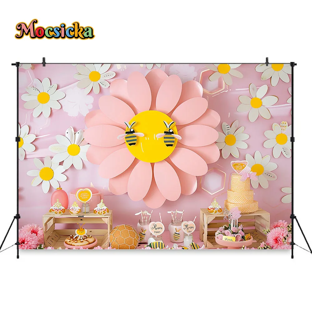Mocsicka Sweet Daisy Girl Birt - Dessert Table Backdrop review and price