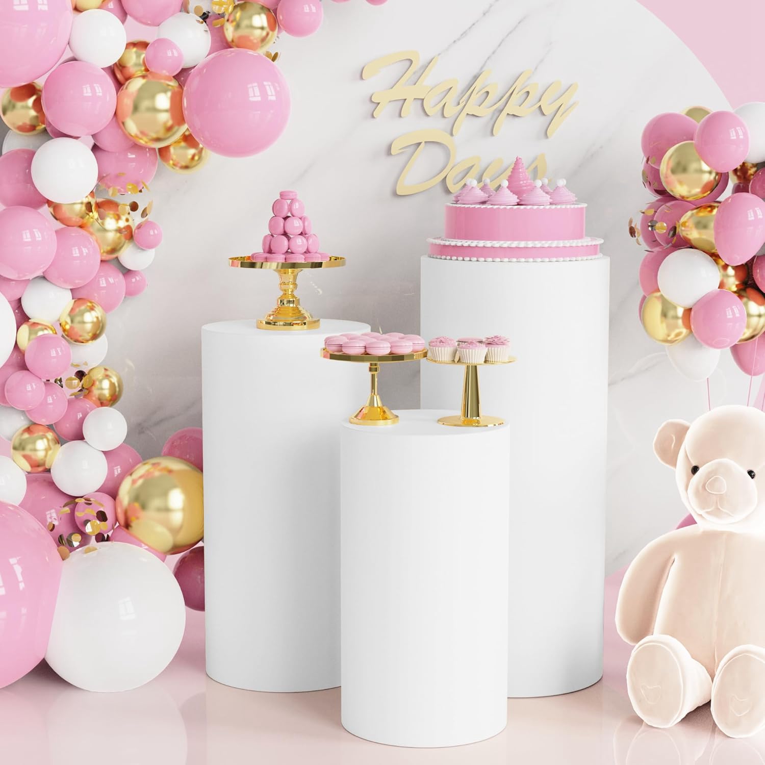 Yeele 1PCS/3PCS/5PCS White Cyl - Dessert Table Backdrop review and price