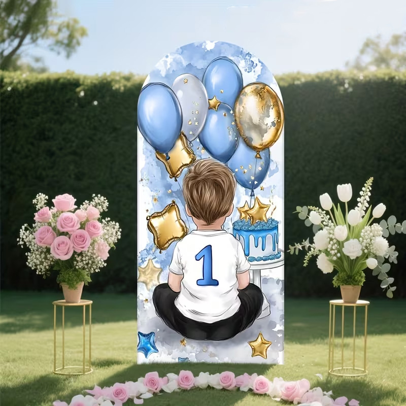 A Little Boy Pattern Arch Back - Dessert Table Backdrop review and price